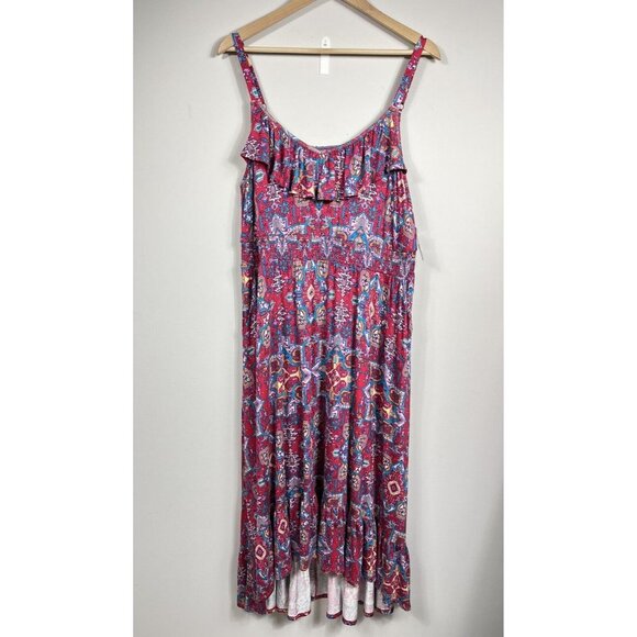 torrid Dresses & Skirts - Torrid Dress Womens 2X Pink Sleeveless Maxi Smocked Adustable Straps